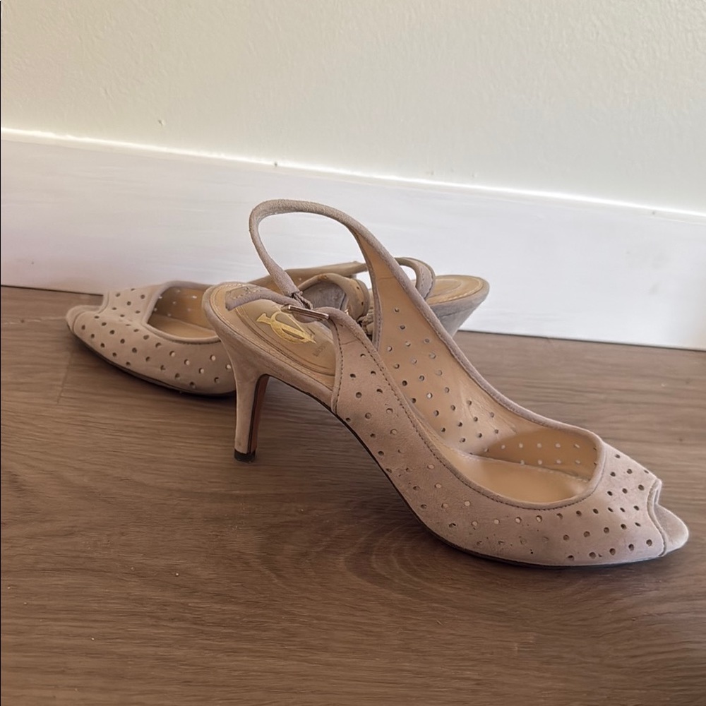 Elegant Beige Peep-Toe Heels